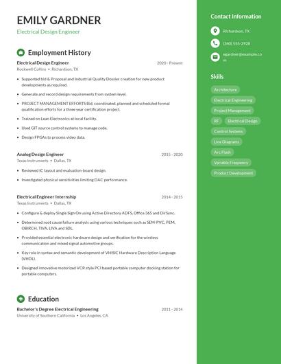 Resume example 5