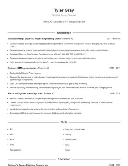 Resume example 1