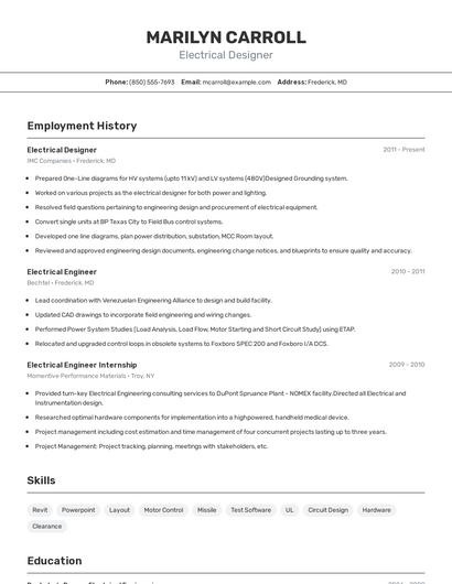 Resume example 2