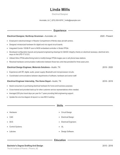 Resume example 1