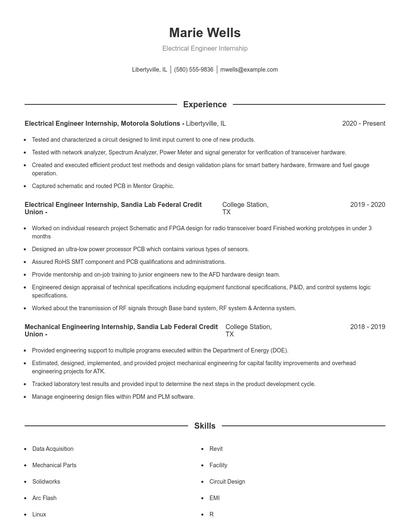 Resume example 1