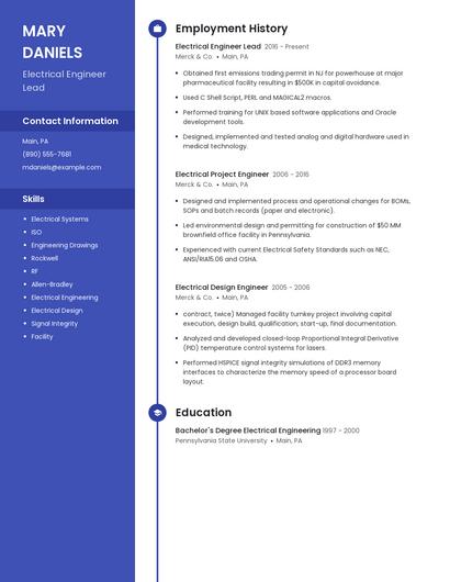 Electrical Engineer Lead Resume