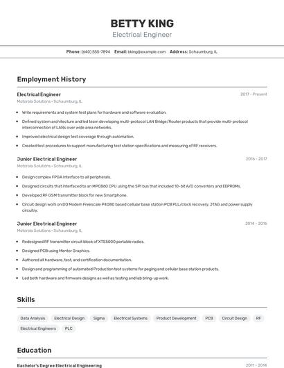 Resume example 2