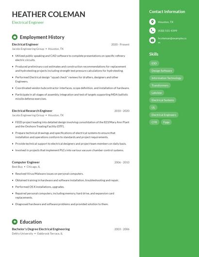 Resume example 5