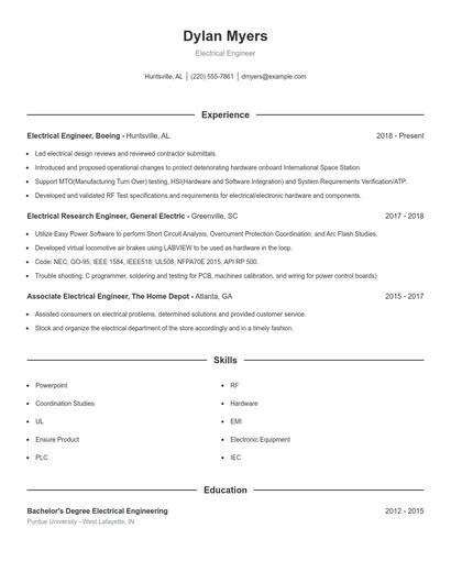 Resume example 1