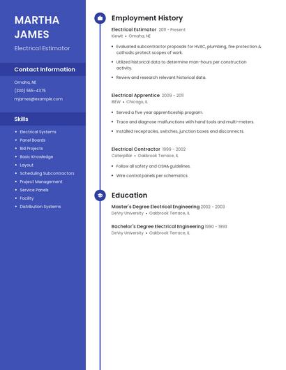 Electrical Estimator Resume