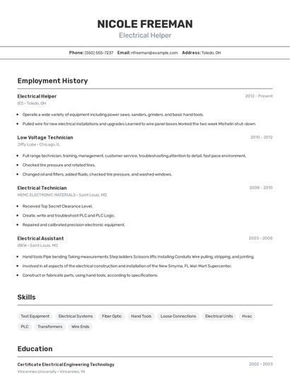 Resume example 2