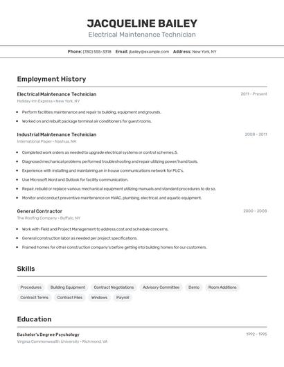 Resume example 2