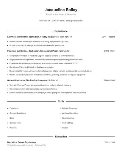 Resume example 1
