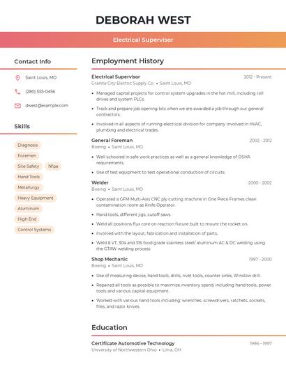 Resume example 3