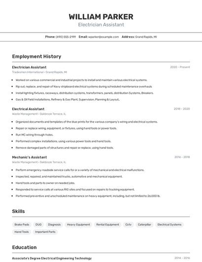 Resume example 2