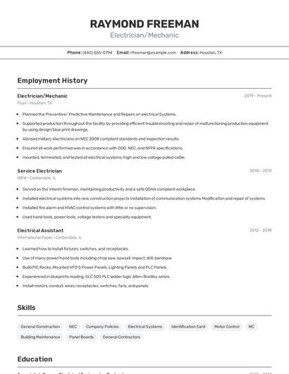 Resume example 2