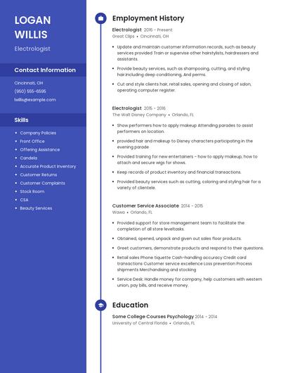 Electrologist Resume