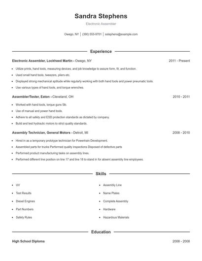 Resume example 1