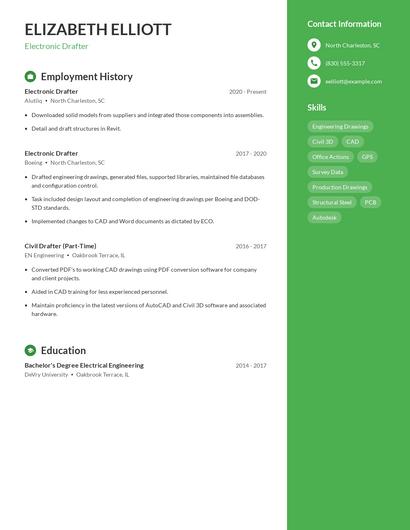 Electronic Drafter Resume