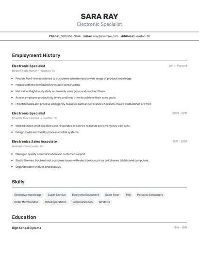 Resume example 2