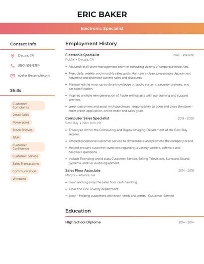 Resume example 3