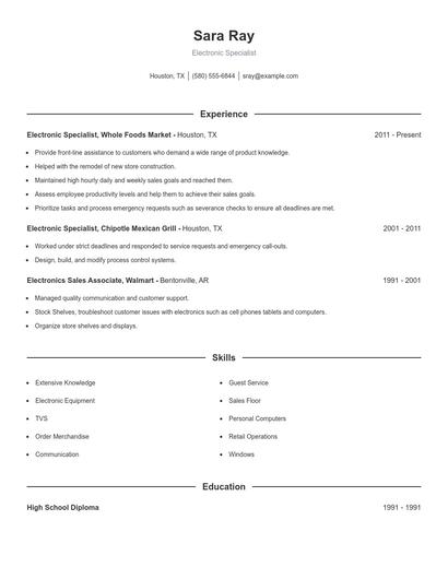 Resume example 1