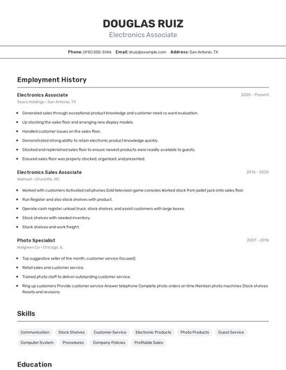 Resume example 2