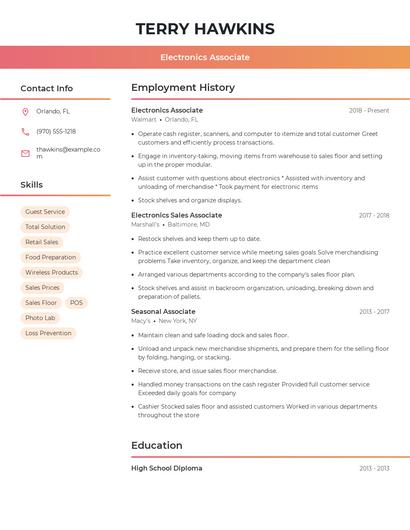 Resume example 3