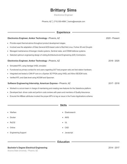 Resume example 1