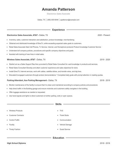 Resume example 1