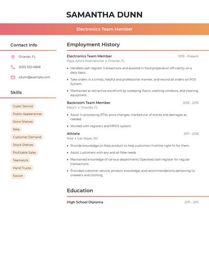 Resume example 3