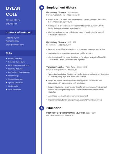 Elementary Educator Resume