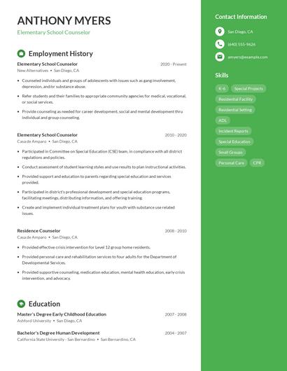 Resume example 5