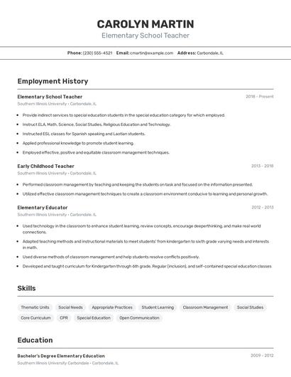 Resume example 2
