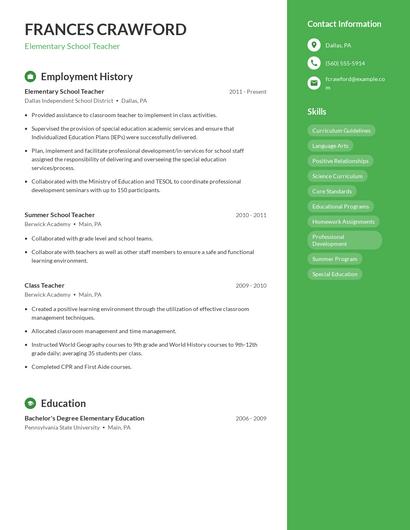 Resume example 5