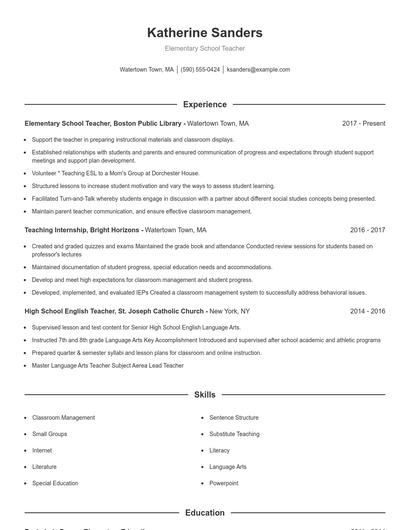 Resume example 1