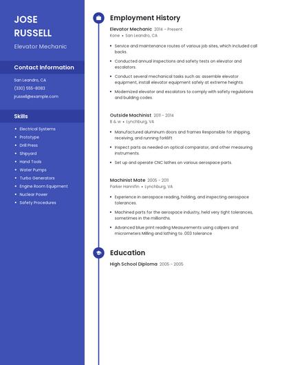 Elevator Mechanic Resume