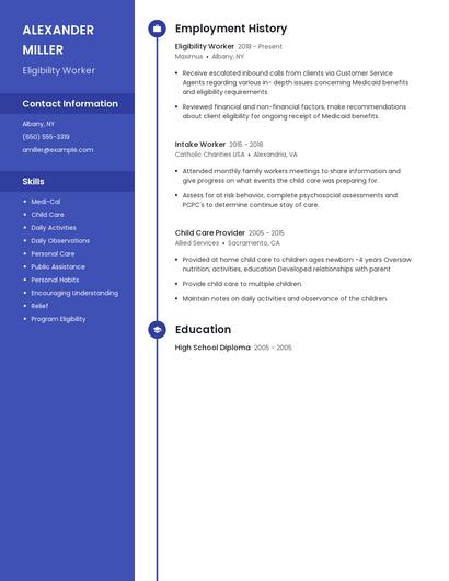 Eligibility Worker Resume