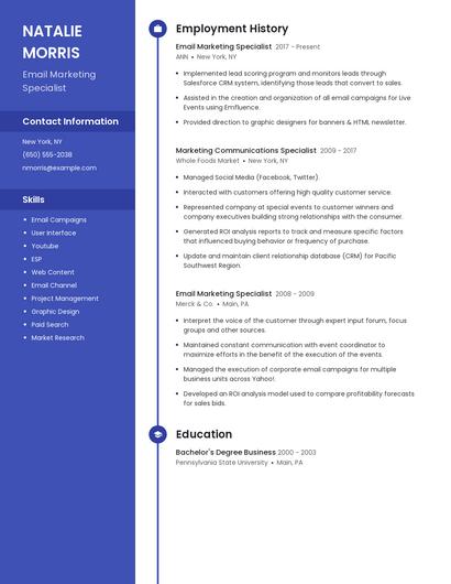 Email Marketing Specialist Resume