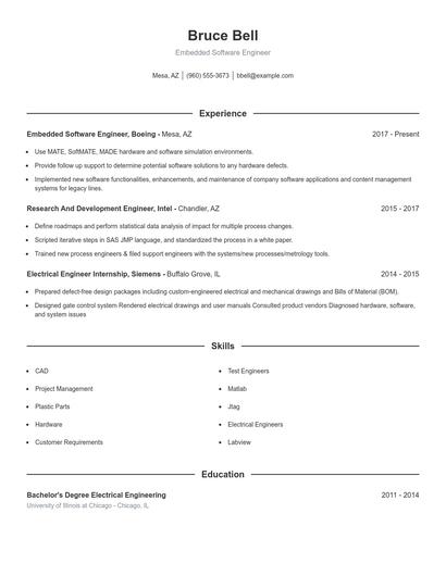 Resume example 1