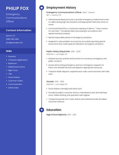 Emergency Communications Officer Resume