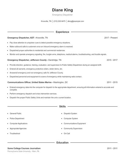 Resume example 1