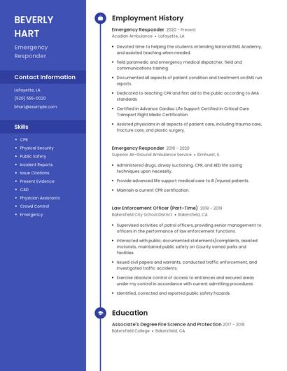 Emergency Responder Resume