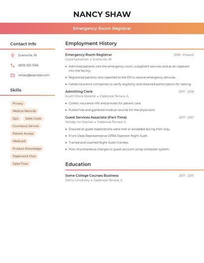 Resume example 3