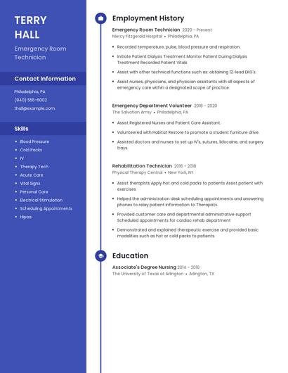 Emergency Room Technician Resume