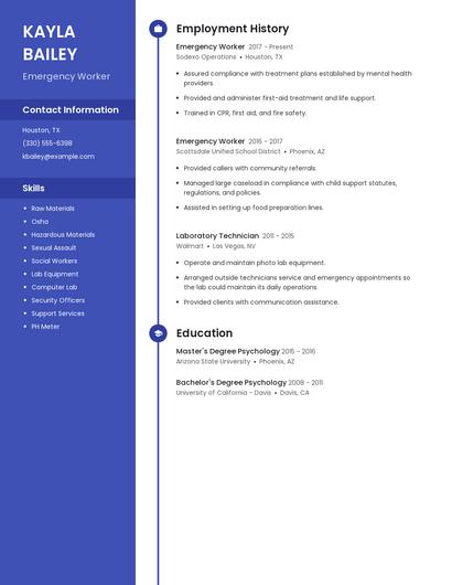 Emergency Worker Resume