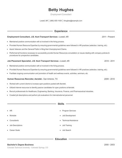 Resume example 1