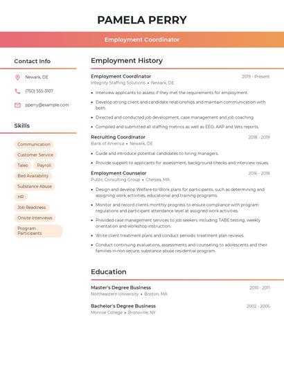 Resume example 3