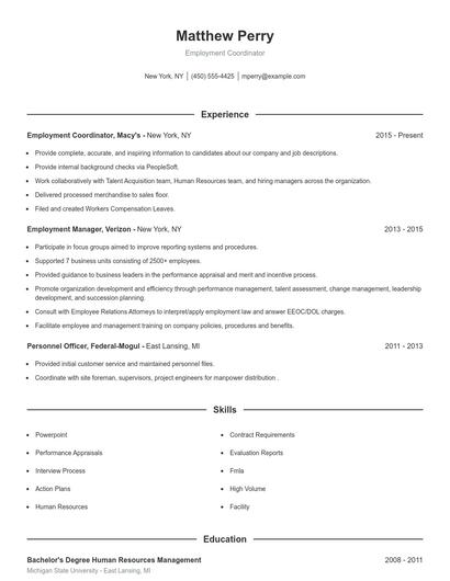 Resume example 1