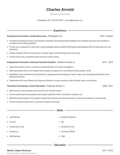 Resume example 1