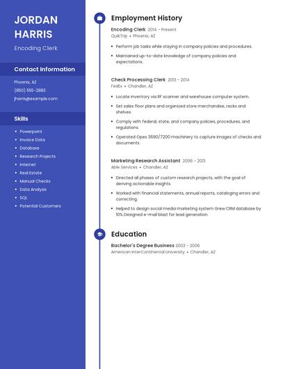 Encoding Clerk Resume