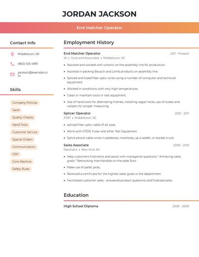 End Matcher Operator Resume