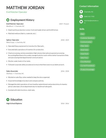 End Matcher Operator Resume