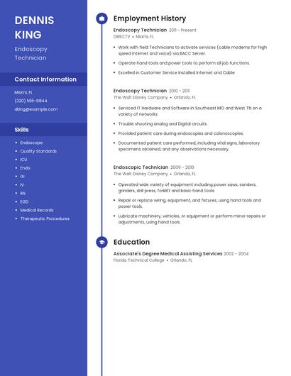 Endoscopy Technician Resume